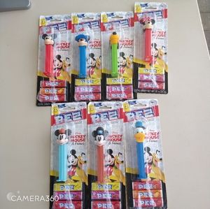 Set 7 Pez Disney Mickey Minnie Pluto